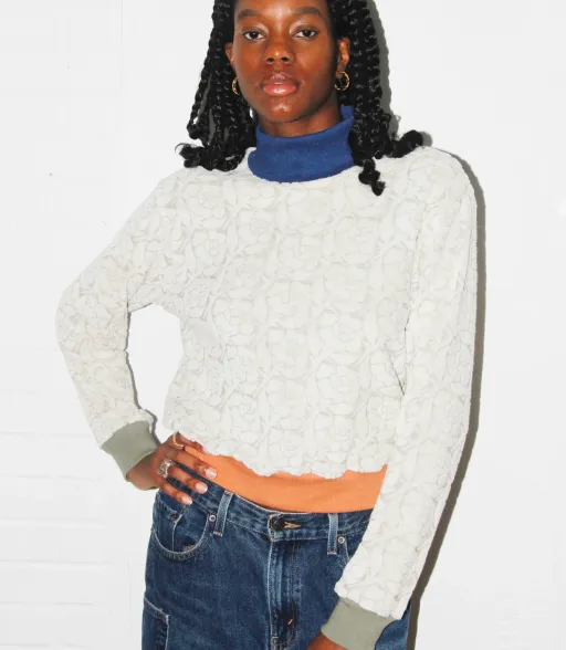 Studio Citizen Mockneck Sweater in Rose Print