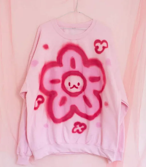 Spray Painted Flower Crewneck