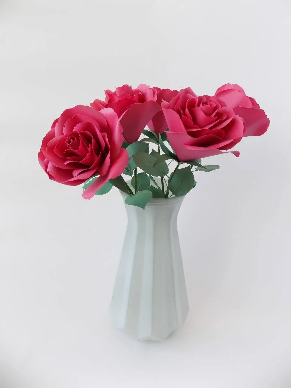 Bouquet de roses en papier - fushia