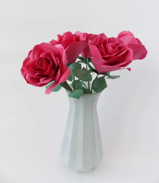 Paper rose bouquet - fushia
