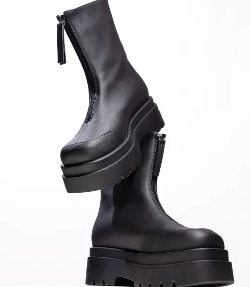 LIO black boots - VEGAN grape leather