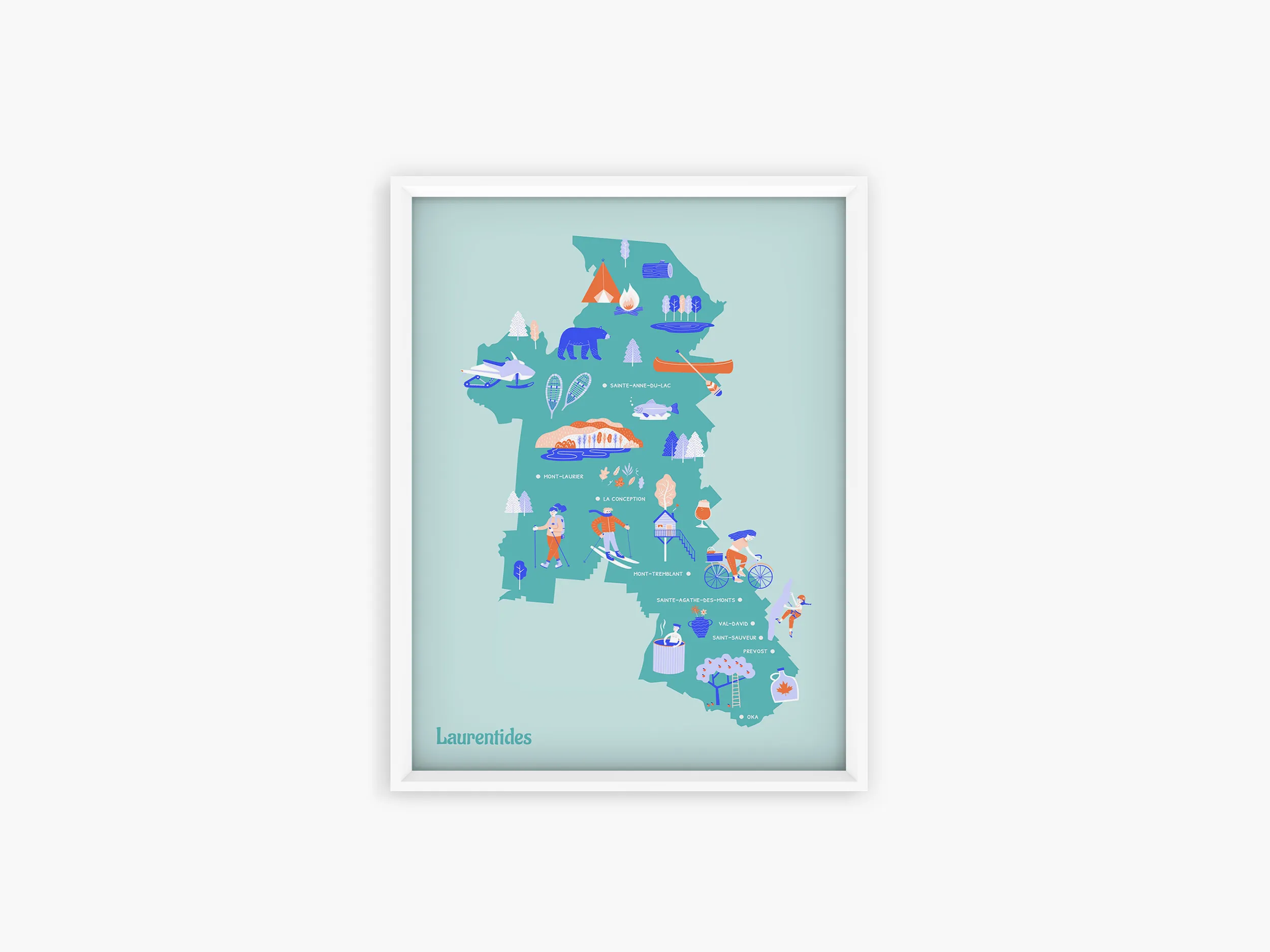 Poster - Map of Laurentides