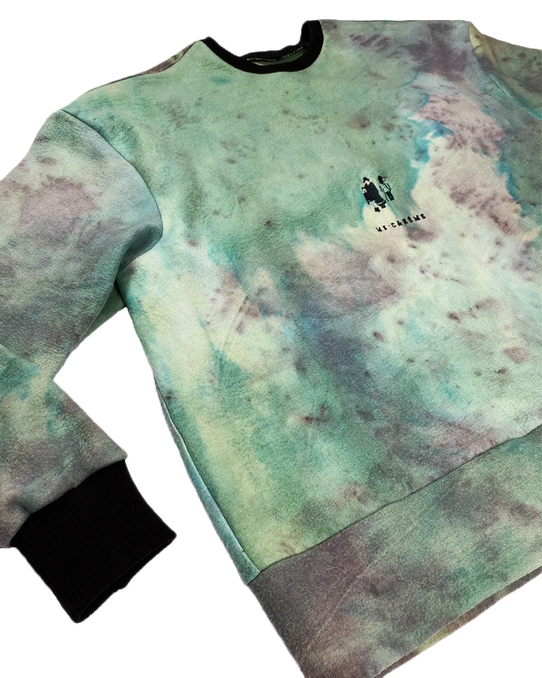 Crewneck eco-print teint en vert