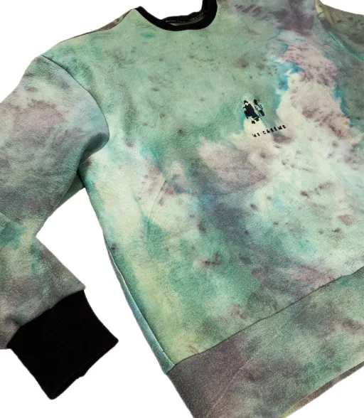 Ecoprint crewneck dyed green
