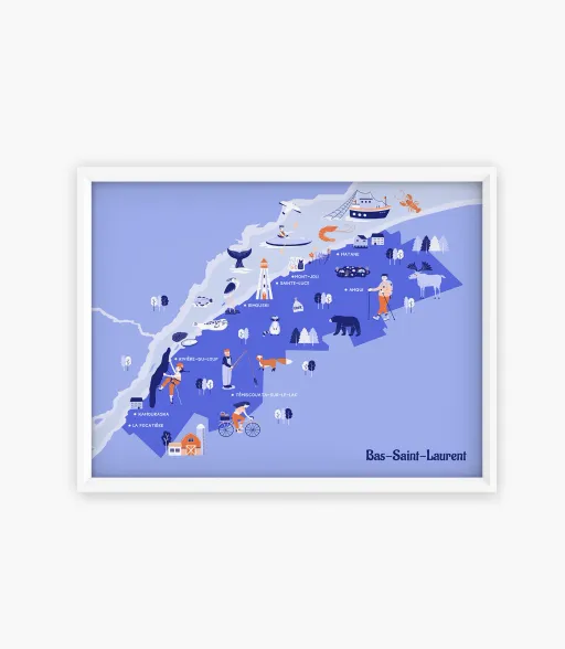 Affiche - Carte du Bas-Saint-Laurent