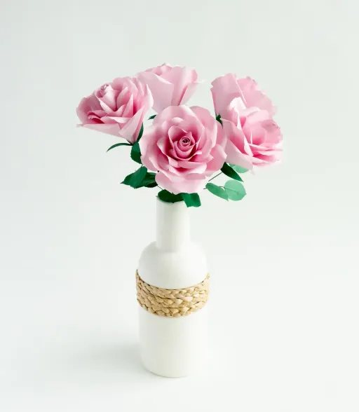 Paper rose bouquet - light pink