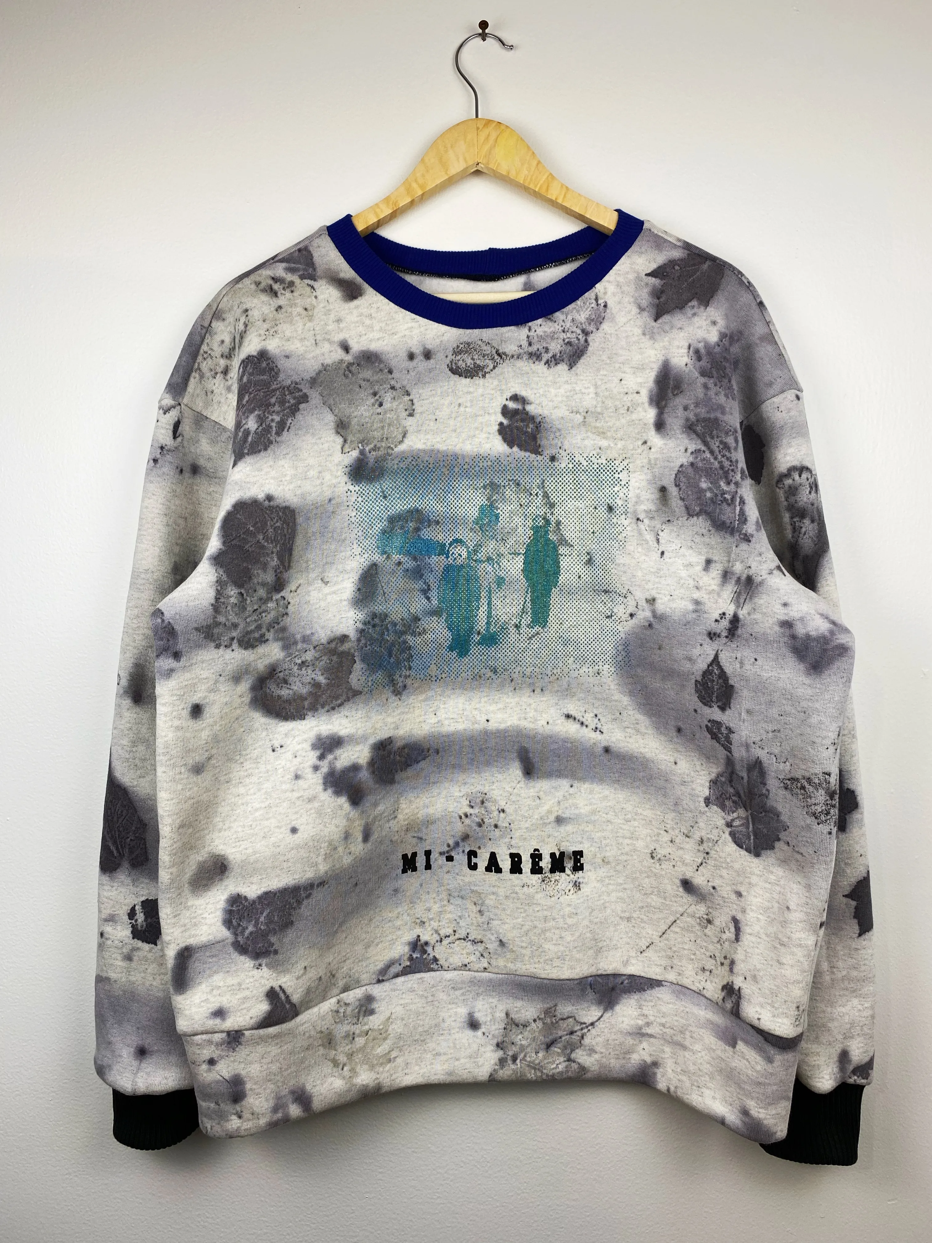 Crewneck Eco-print + images en sérigraphie