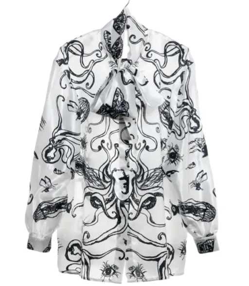 EZOTERIA - Octopod Print Satin Dress-shirt