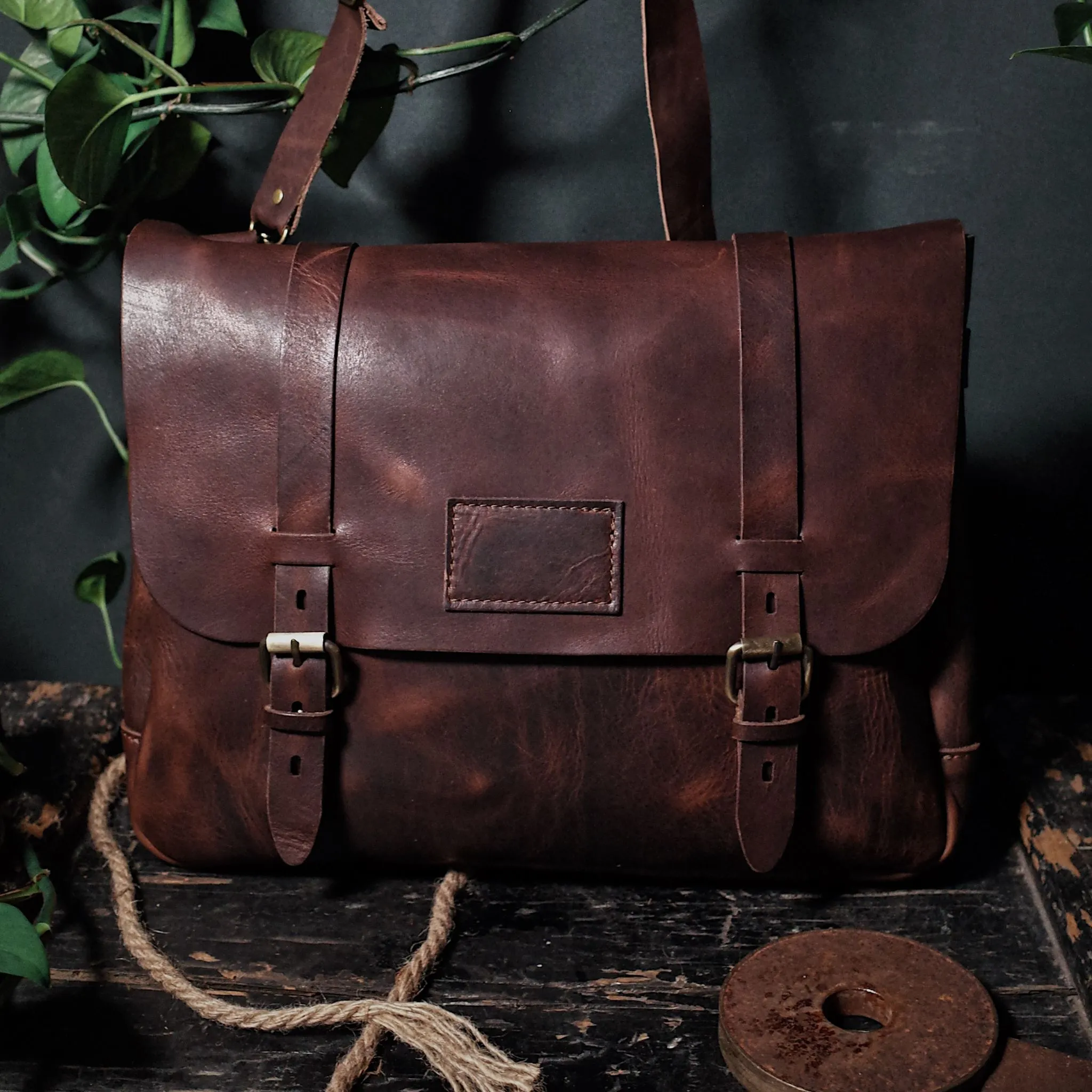 Dark brown Champlain satchel 