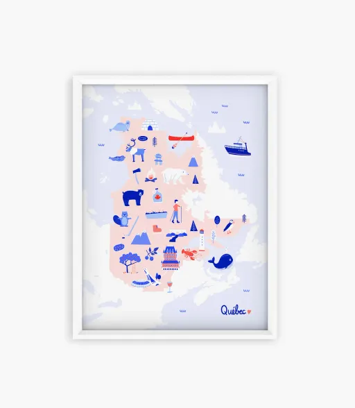 Affiche - Carte de Québec