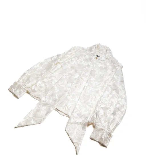 White lace button shirt