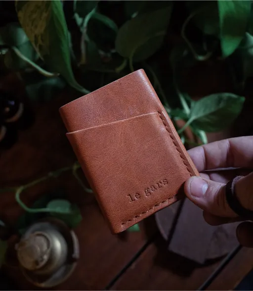 Porte-cartes Gaspé marron clair