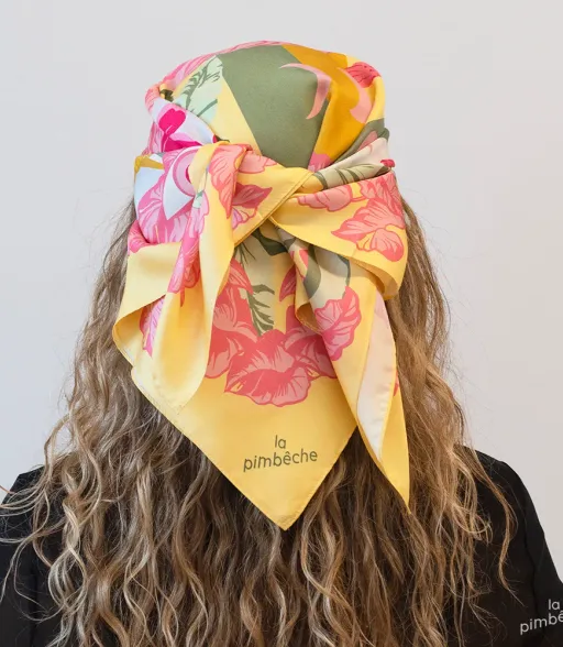 FOULARD EN SOIE 🐅💛 TERRE LUMINEUSE