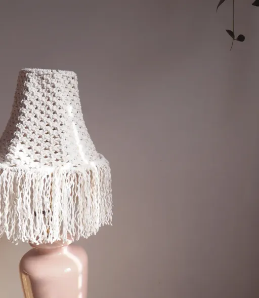 Handmade macrame lampshade