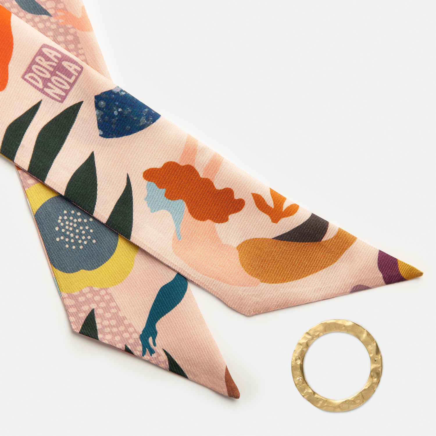  Silk scarf and ring combo, 'She/Her'