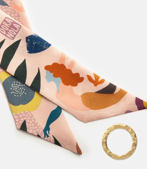 Silk scarf and ring combo, 'She/Her'