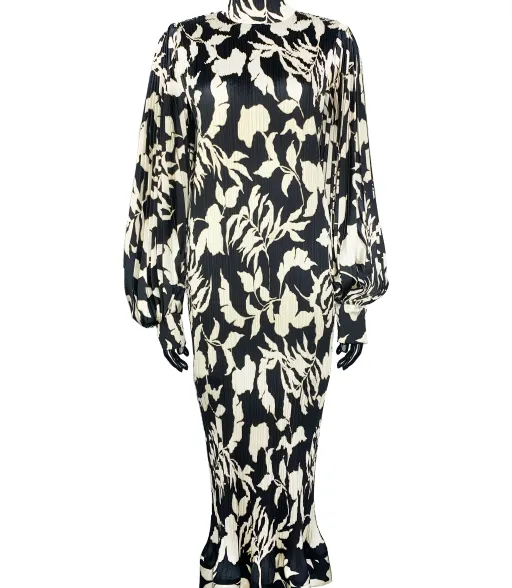 PLEATED ' LAND ART ' DRESS