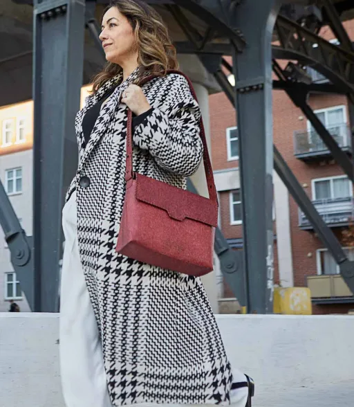 BENUE satchel purse with signature KARIBA wide strap