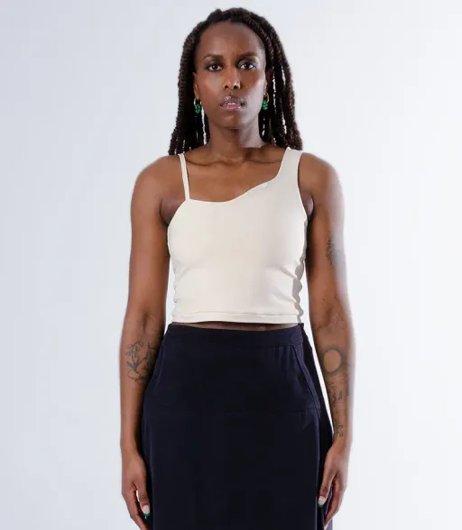Esmee Cropped Tank Top (Cream)