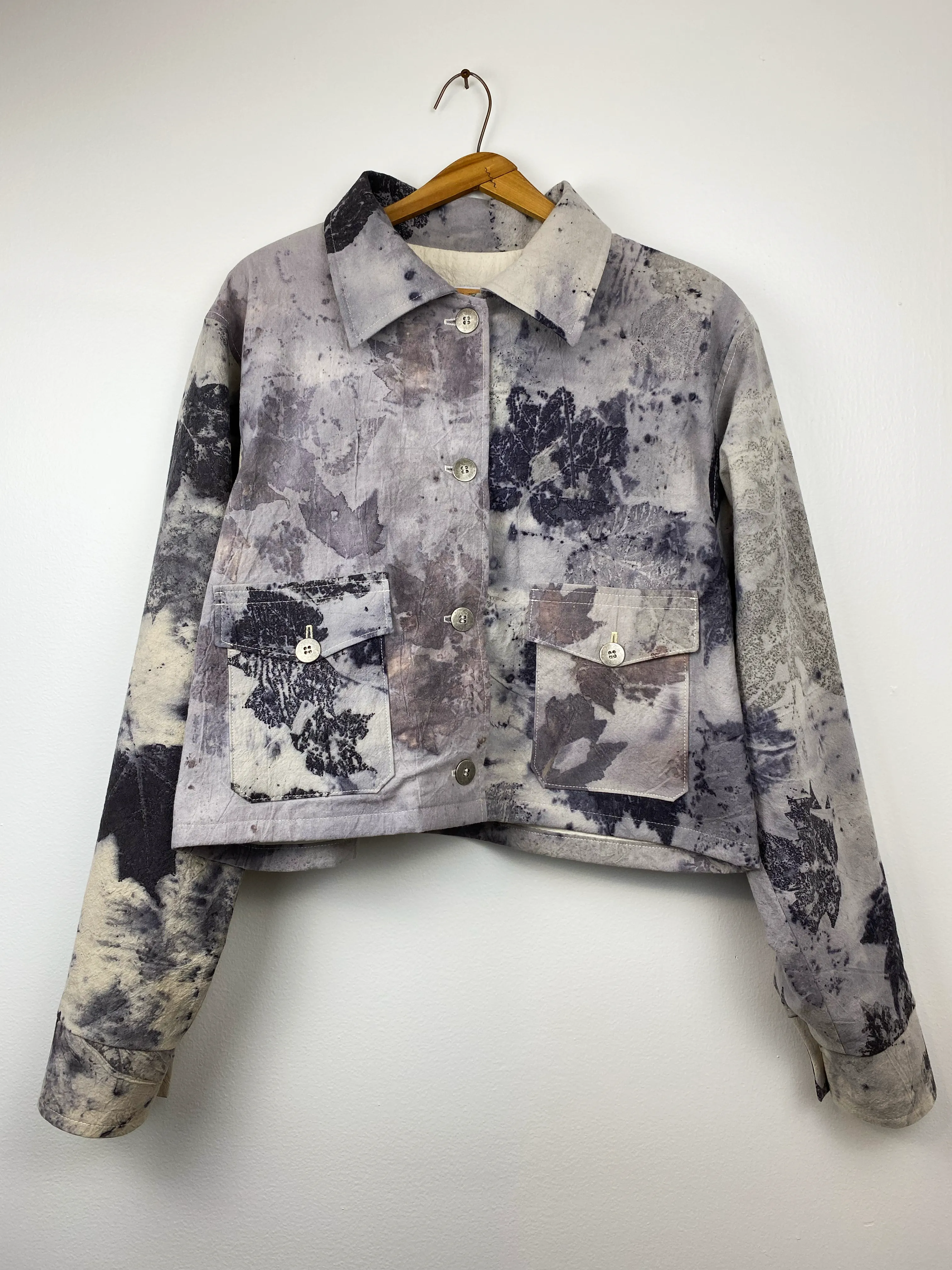 Eco-print shirt, short model