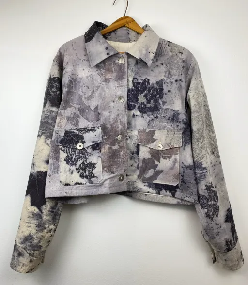 Chemise en Eco-print, modèle court