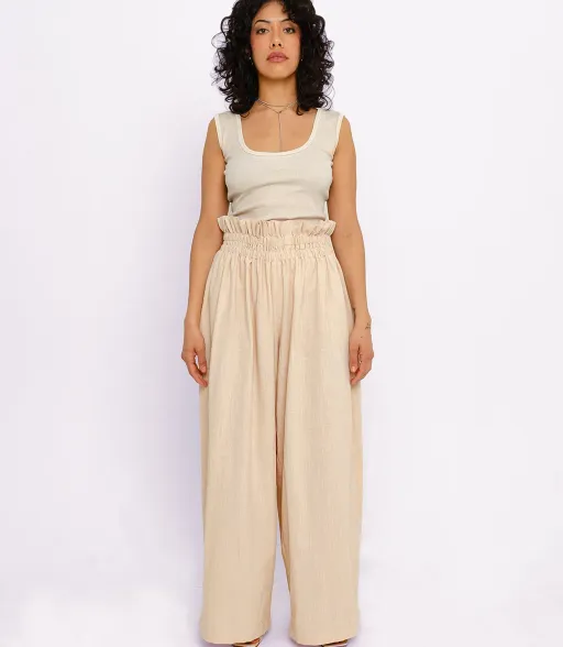 Arielle High Waist Paperbag Pants