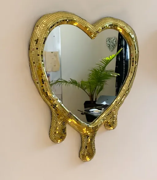 Disco Melting Mirror Heart