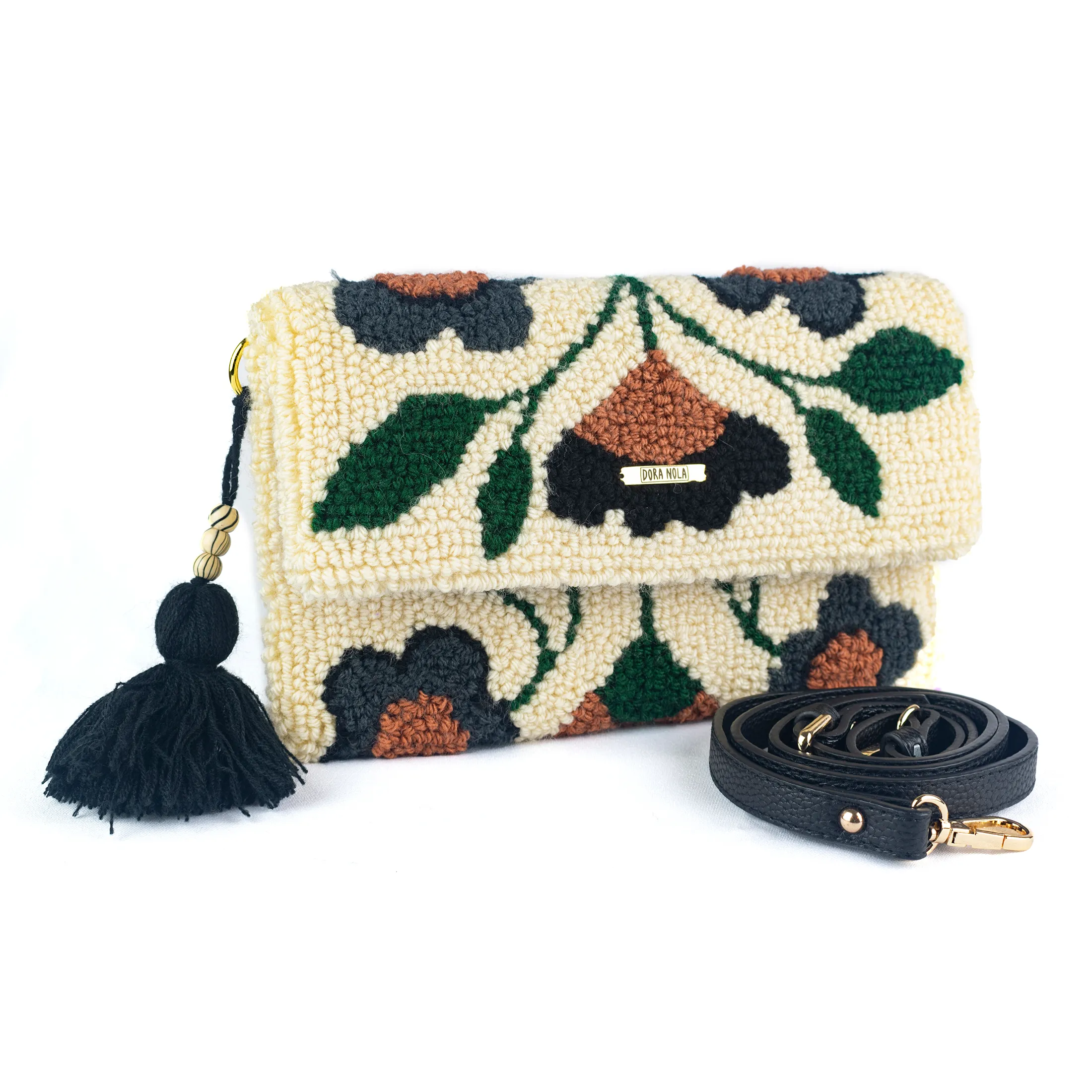 MORA handmade tufted clutch purse