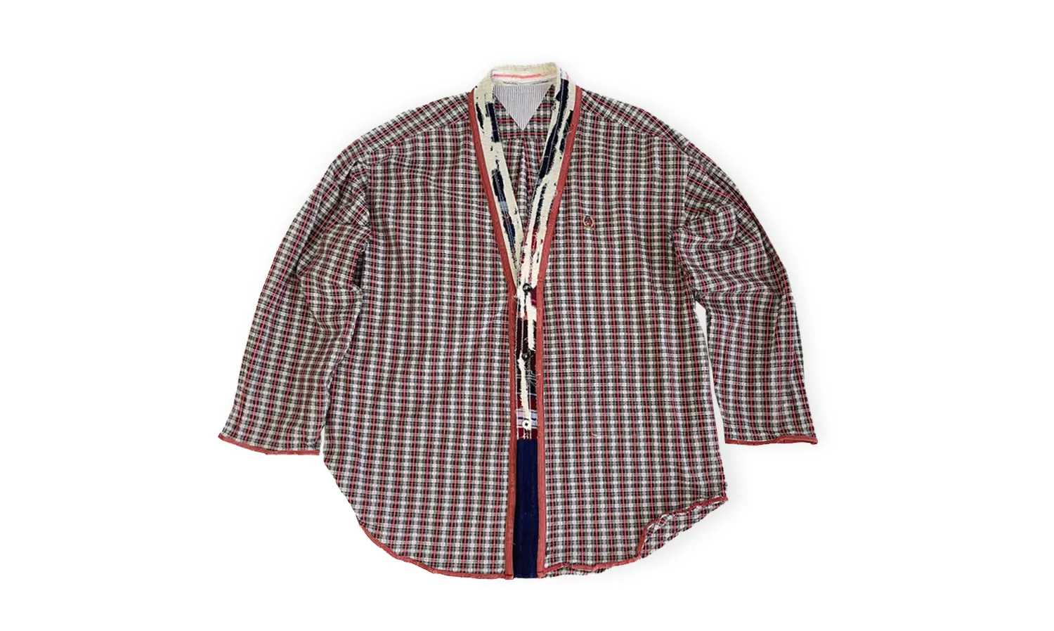 Long Sleeved Kimono Collar Shirt KSD-1 - True red