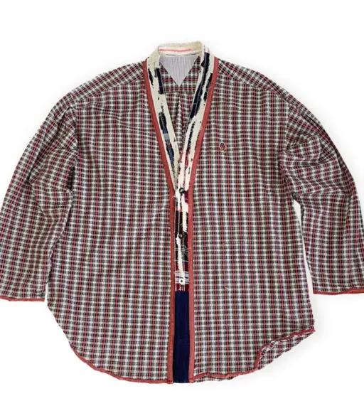 Long Sleeved Kimono Collar Shirt KSD-1 - True red