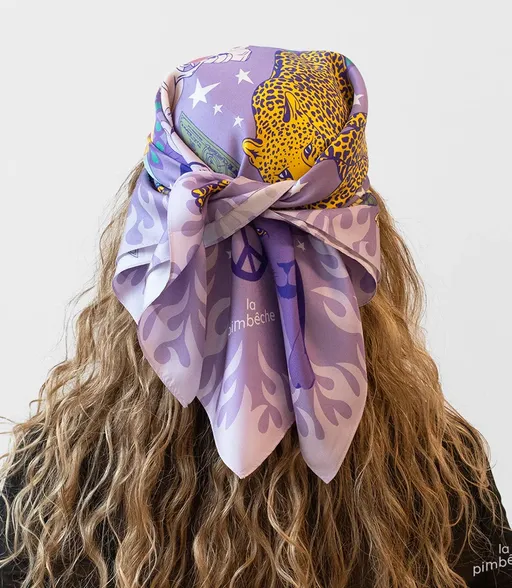 FOULARD EN SOIE 🔮💜 FEUX VIOLET