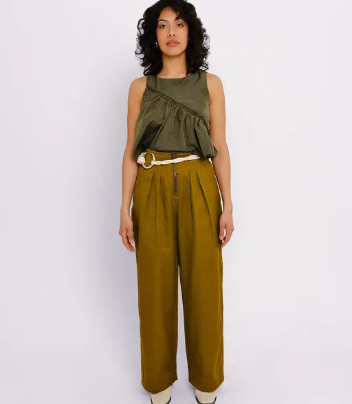 Josie High Waist Pants (Khaki)