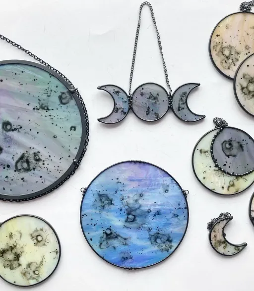 Individual Moon - Modern Stained Glass