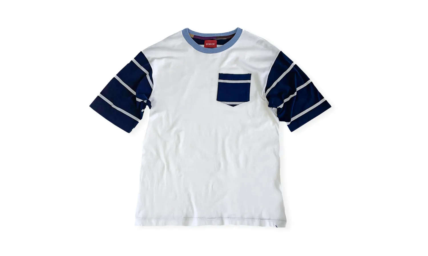 Pocket T-Shirt - White / Dark blue