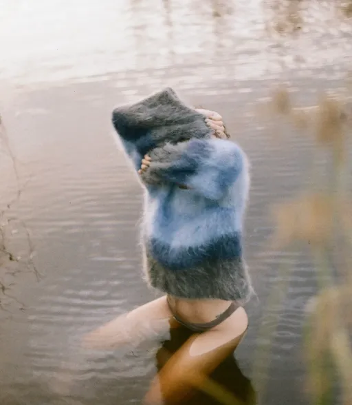 Mohair gradient sweater