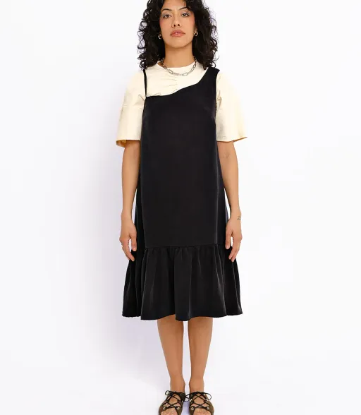 Sia A-Line Summer Dress (Black Cupro)