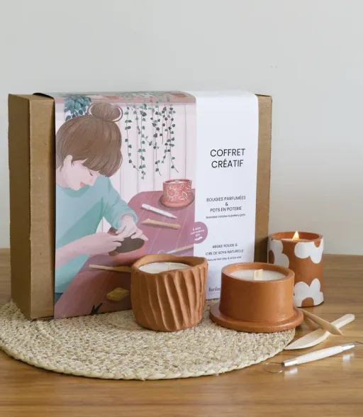 Ensemble de fabrication de bougies avec argile naturelle