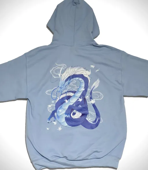 Hoodie Origami Blue Dragon