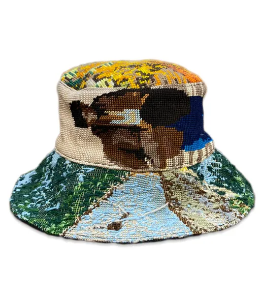 Bucket hat needlepoint