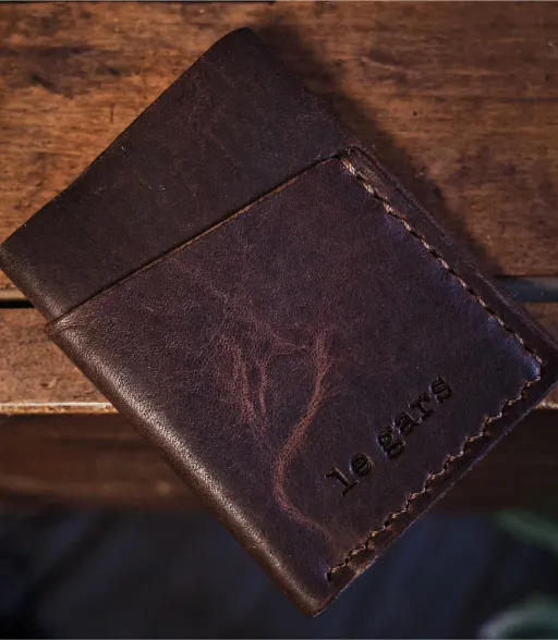 Porte-cartes Gaspé marron foncé