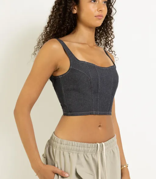 HAUT CORSETÉ EN DENIM THALIA