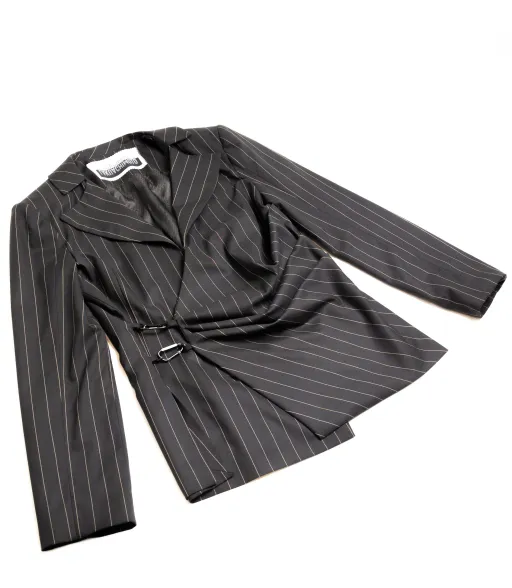 Asymmetrical draped blazer