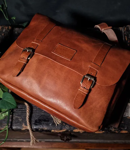 Light brown Champlain satchel 