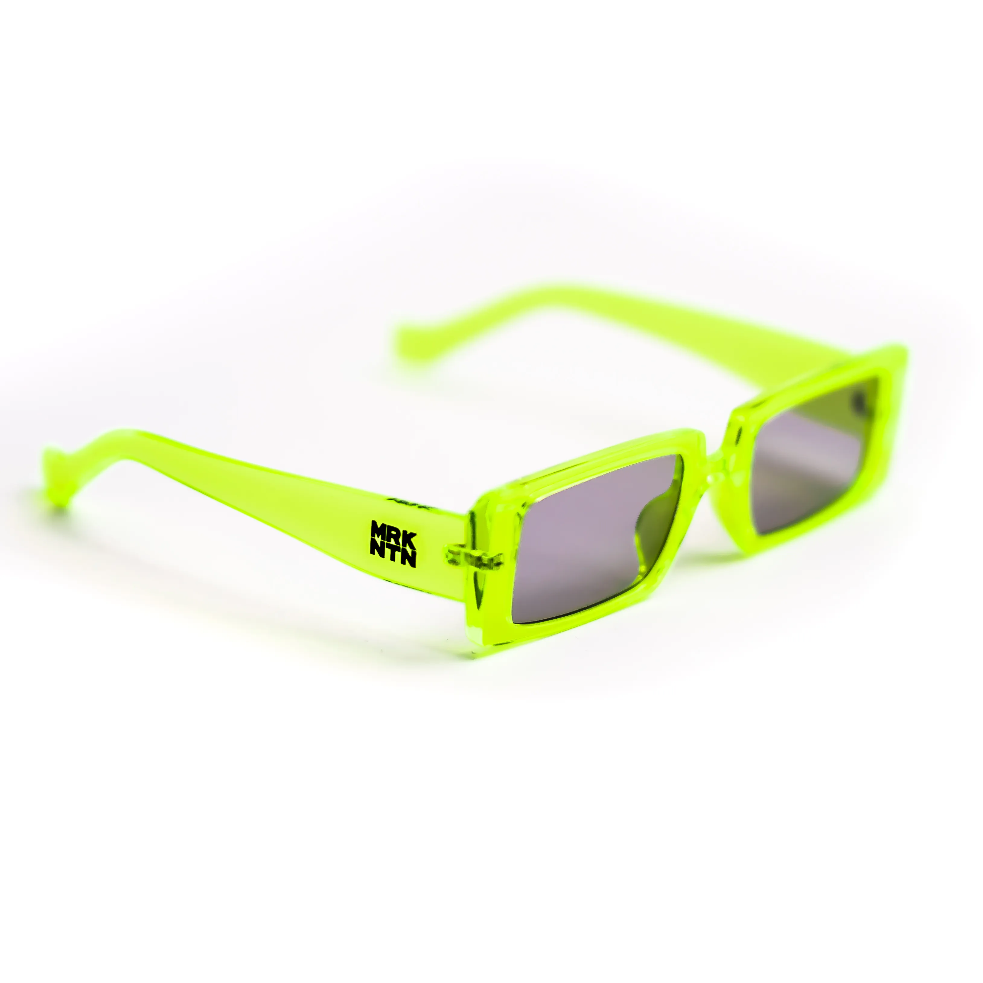 MRKNTN neon green square sunglasses