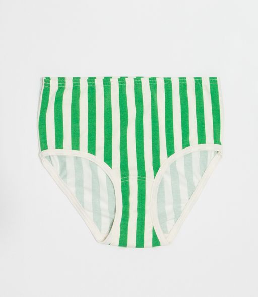 High Rise Brief Green Stripes