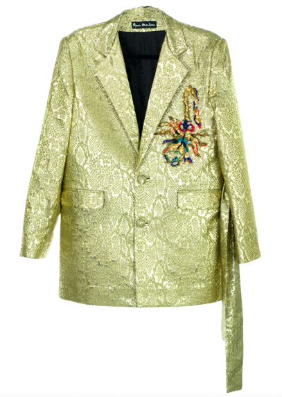 EZOTERIA - GOLDEN BESPOKE SUIT WITH EMBROIDERED SCORPIO