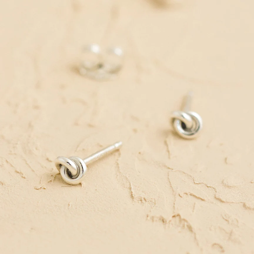 Knot Stud Earrings – Sterling Silver