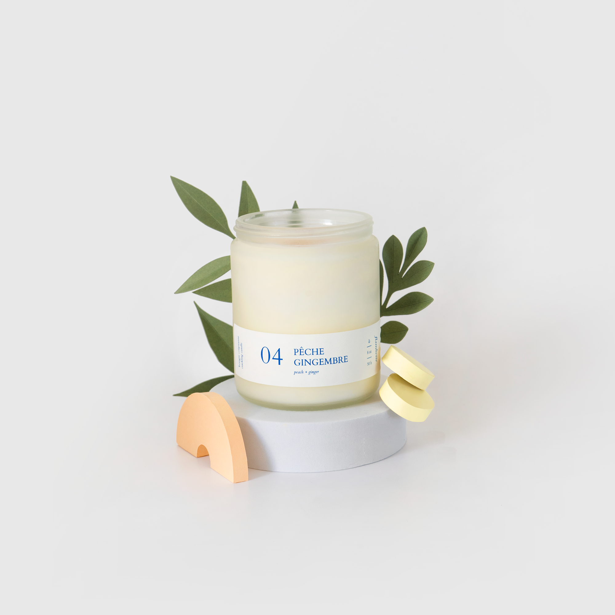 candle - peach + ginger